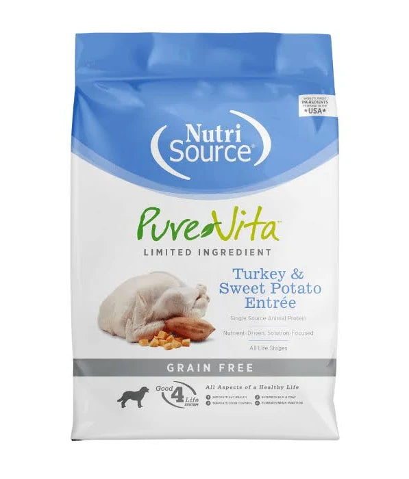 PureVita Grain Free Turkey & Sweet Potato Dry Dog Food, 5lb
